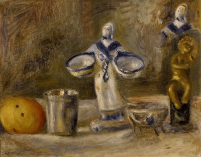 Still Life with a Faience Figure, 19th century by Pierre Auguste Renoir